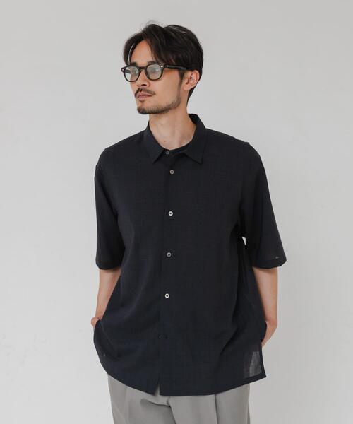 ATON(エイトン)の「『別注』ATON×URBAN RESEARCH WOOL GAUZE SHORT-SLEEVE SHIRTS(シャツ/ブラウス・メンズ・グレー/ネイビー・4/6)」の10枚目の写真
