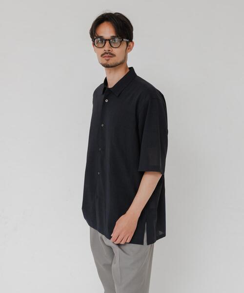 ATON(エイトン)の「『別注』ATON×URBAN RESEARCH WOOL GAUZE SHORT-SLEEVE SHIRTS(シャツ/ブラウス・メンズ・グレー/ネイビー・4/6)」の11枚目の写真