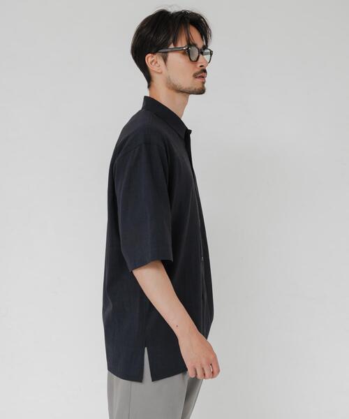 ATON(エイトン)の「『別注』ATON×URBAN RESEARCH WOOL GAUZE SHORT-SLEEVE SHIRTS(シャツ/ブラウス・メンズ・グレー/ネイビー・4/6)」の12枚目の写真