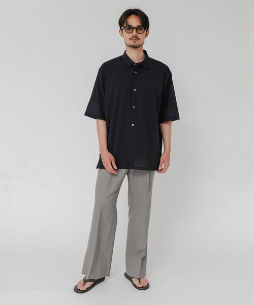 ATON(エイトン)の「『別注』ATON×URBAN RESEARCH WOOL GAUZE SHORT-SLEEVE SHIRTS(シャツ/ブラウス・メンズ・グレー/ネイビー・4/6)」の13枚目の写真