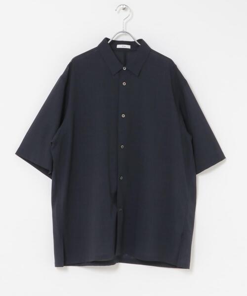 ATON(エイトン)の「『別注』ATON×URBAN RESEARCH WOOL GAUZE SHORT-SLEEVE SHIRTS(シャツ/ブラウス・メンズ・グレー/ネイビー・4/6)」の14枚目の写真