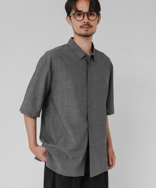ATON（エイトン）の「『別注』ATON×URBAN RESEARCH　WOOL GAUZE SHORT-SLEEVE SHIRTS（シャツ/ブラウス・メンズ・グレー/ネイビー・4/6）」の16枚目の写真