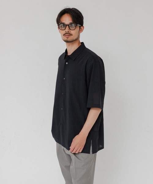 ATON（エイトン）の「『別注』ATON×URBAN RESEARCH　WOOL GAUZE SHORT-SLEEVE SHIRTS（シャツ/ブラウス・メンズ・グレー/ネイビー・4/6）」の18枚目の写真