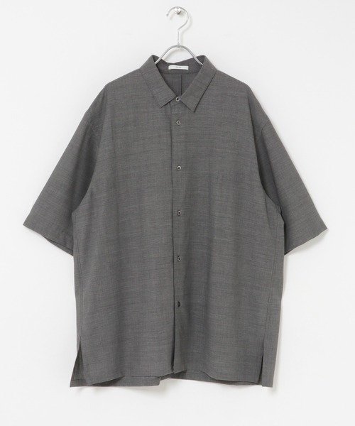 ATON（エイトン）の「『別注』ATON×URBAN RESEARCH　WOOL GAUZE SHORT-SLEEVE SHIRTS（シャツ/ブラウス・メンズ・グレー/ネイビー・4/6）」の10枚目の写真