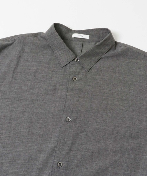 ATON（エイトン）の「『別注』ATON×URBAN RESEARCH　WOOL GAUZE SHORT-SLEEVE SHIRTS（シャツ/ブラウス・メンズ・グレー/ネイビー・4/6）」の11枚目の写真