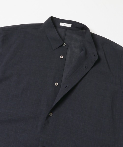 ATON（エイトン）の「『別注』ATON×URBAN RESEARCH　WOOL GAUZE SHORT-SLEEVE SHIRTS（シャツ/ブラウス・メンズ・グレー/ネイビー・4/6）」の13枚目の写真