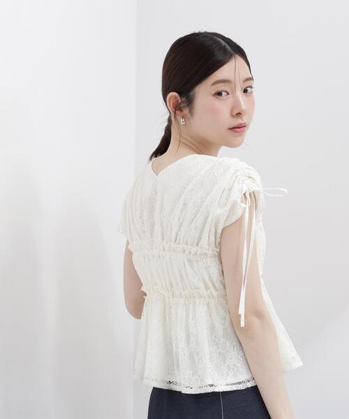 PROPORTION BODY DRESSING(プロポーションボディドレッシング)の「レースギャザーブラウス / 1216210600(シャツ/ブラウス・レディース・ホワイト系その他/ピンク/ブラック・SMALL/MEDIUM)」の2枚目の写真