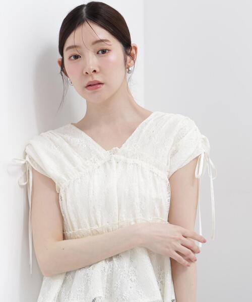 PROPORTION BODY DRESSING(プロポーションボディドレッシング)の「レースギャザーブラウス / 1216210600(シャツ/ブラウス・レディース・ホワイト系その他/ピンク/ブラック・SMALL/MEDIUM)」の10枚目の写真