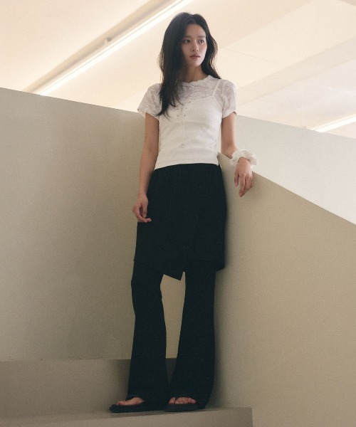 GENERAL IDEA(ジェネラルアイデア)の「【GENERAL IDEA】ボタンスリット スカートセットパンツ / BUTTON SLIT SKIRT-LAYERED PANTS SET(スラックス・レディース・ブラック/ブラウン・L/M/S)」の11枚目の写真