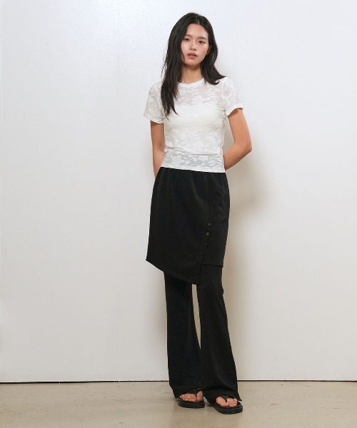 GENERAL IDEA(ジェネラルアイデア)の「【GENERAL IDEA】ボタンスリット スカートセットパンツ / BUTTON SLIT SKIRT-LAYERED PANTS SET(スラックス・レディース・ブラック/ブラウン・L/M/S)」の12枚目の写真