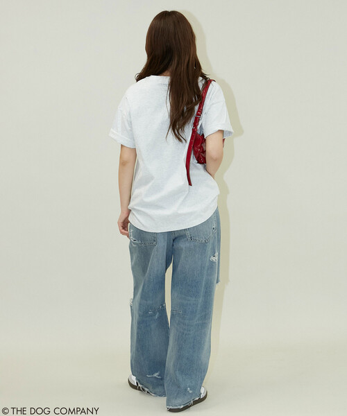 PUBLUX(パブリュクス)の「PUBLUX/パブリュクス THE DOG / バンド風 Tシャツ 限定展開(Tシャツ/カットソー・レディース・ライトグレー/チャコールグレー/オフホワイト・フリ-)」の13枚目の写真
