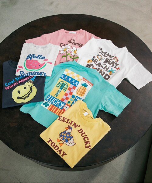 BREEZE(ブリーズ)の「リゾートグラフィック半袖Tシャツ(Tシャツ/カットソー・キッズ・オフホワイト/イエロー/グレー/ピンク/チャコール/ミント・140/130/120/110/100/90/80)」の19枚目の写真