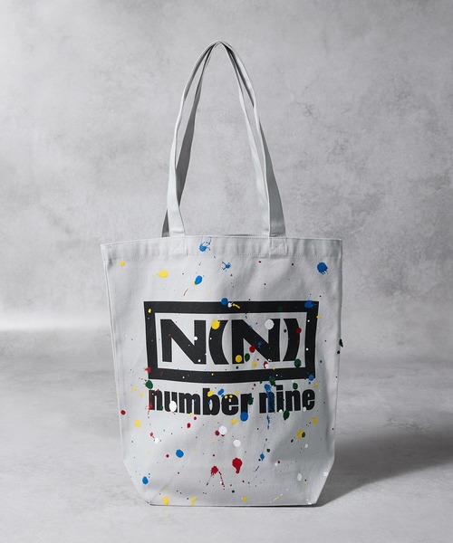 HAND PAINTED N(N) number nine CANVAS TOTE BAG / ハンドペイント