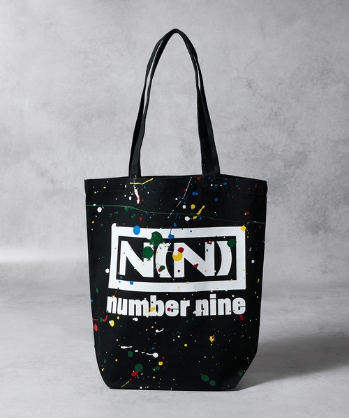 HAND PAINTED N(N) number nine CANVAS TOTE BAG / ハンドペイント