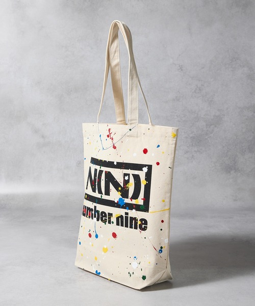 HAND PAINTED N(N) number nine CANVAS TOTE BAG / ハンドペイント