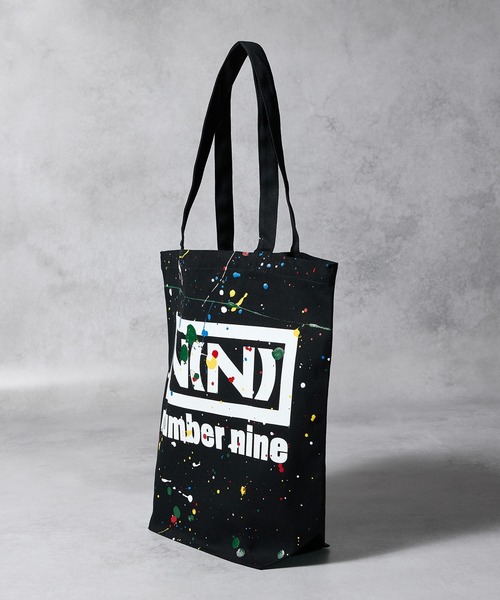 HAND PAINTED N(N) number nine CANVAS TOTE BAG / ハンドペイント