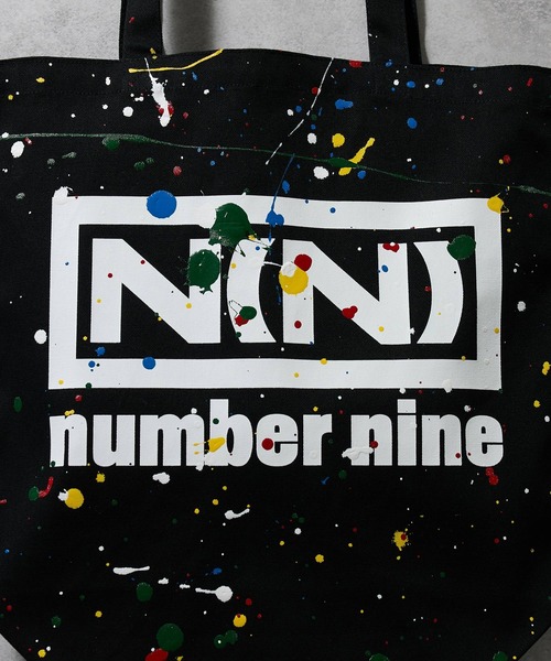 HAND PAINTED N(N) number nine CANVAS TOTE BAG / ハンドペイント