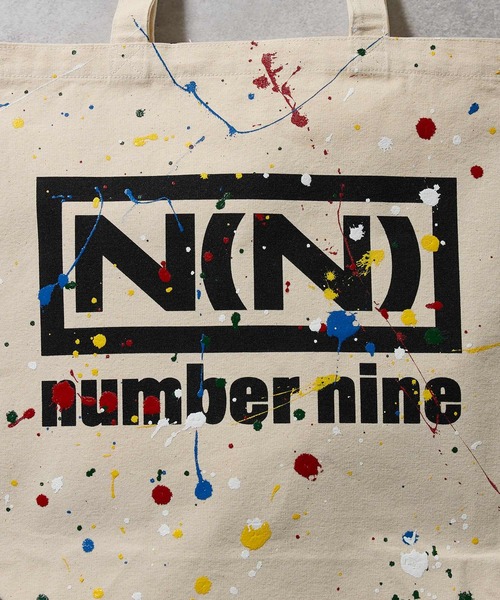 HAND PAINTED N(N) number nine CANVAS TOTE BAG / ハンドペイント