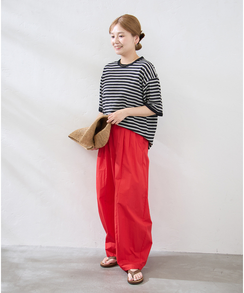 JOURNAL STANDARD(ジャーナルスタンダード)の「【UVカット】タイプライターコクーン パンツ(その他パンツ・レディース・レッド/ブラック/ホワイト/ピンク・36/38)」の7枚目の写真
