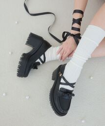 MAJESTIC LEGON | 取り外しリボンクロスローファー(ローファー)