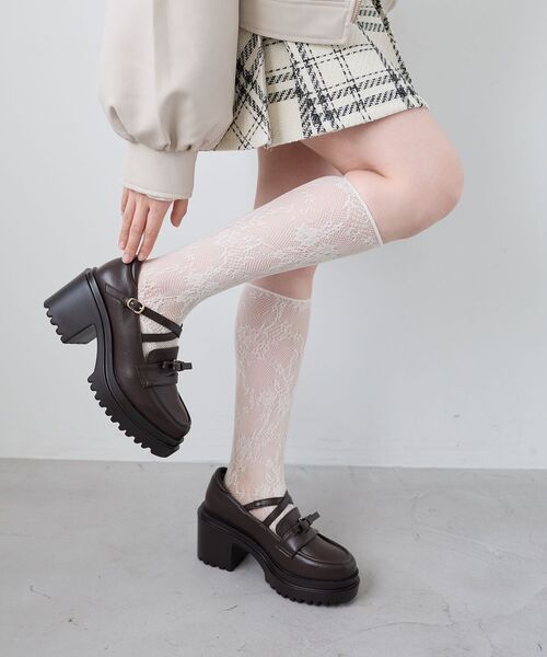 MAJESTIC LEGON(マジェスティックレゴン)の「取り外しリボンクロスローファー(ローファー・レディース・ブラック/ブラウン・SMALL/X-LARGE/LARGE/MEDIUM)」の6枚目の写真