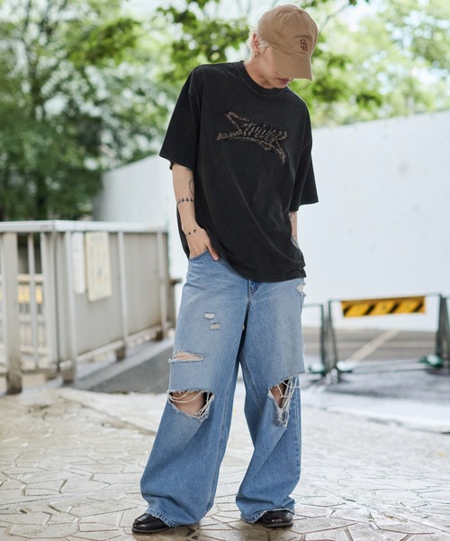 WEGO（ウィゴー）の「WEGO/【26年春夏新作】接触冷感グラフィックBIG T（Tシャツ/カットソー・メンズ・ブラック系その他/ホワイト/レッド系その他・MEDIUM/LARGE）」の8枚目の写真