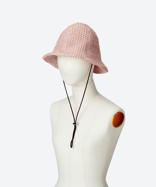 KIJIMA TAKAYUKI(キジマ タカユキ)の「NYLON RAYON RASCHEL MESH TULIP HAT(ハット・レディース・ピンク/ブラック・59cm/57㎝)」の4枚目の写真