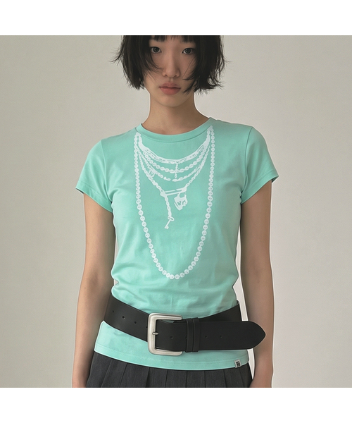 GRAVER（グレーバー）の「[ウーマン]RICH GIRL ベイビーTシャツ_3カラー（Tシャツ/カットソー・レディース・PINK/ミント/ホワイト・ONE SIZE）」の2枚目の写真