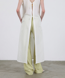 Ribbon Tie Layered Dress - White