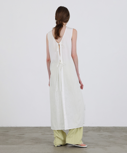 LEVAR（レバー）の「Ribbon Tie Layered Dress - White（ワンピース・レディース・ホワイト・FREE）」の3枚目の写真