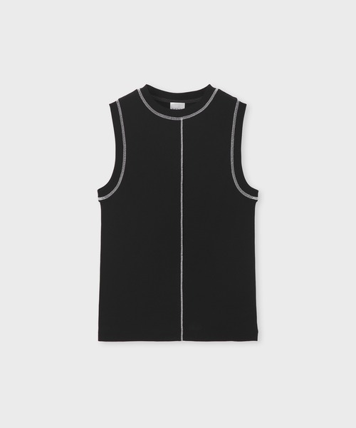 Paul Smith(ポールスミス)の「ウィメンズ コントラストステッチ ノースリーブ / 265028 J289(タンクトップ・レディース・ホワイト/ブラック/ブラウン・MEDIUM)」の3枚目の写真