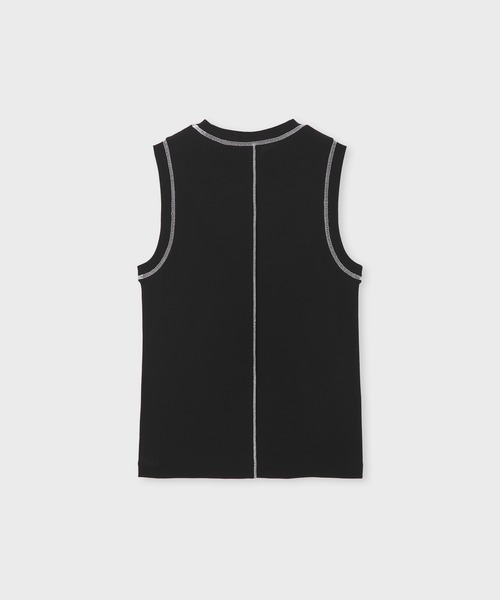 Paul Smith(ポールスミス)の「ウィメンズ コントラストステッチ ノースリーブ / 265028 J289(タンクトップ・レディース・ホワイト/ブラック/ブラウン・MEDIUM)」の7枚目の写真