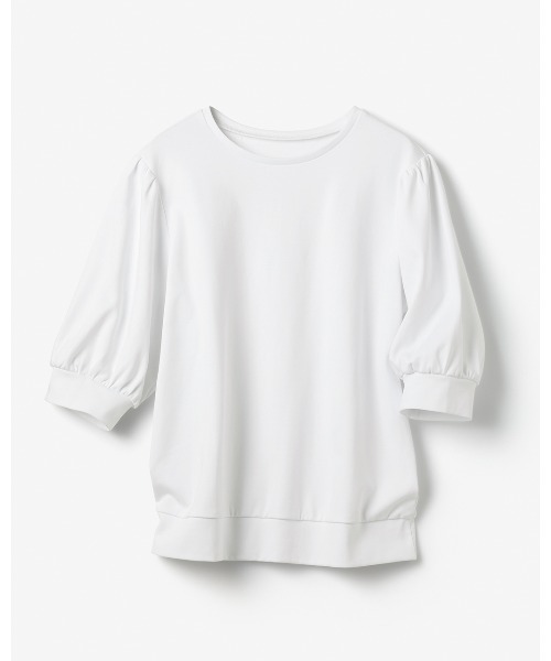 DoCLASSE( ドゥクラッセ)の「コットンポンチ・パフ袖プルオーバー(Tシャツ/カットソー・レディース・ホワイト/ブルー/ネイビー/ブラック・3L/S/LL/M/L)」の5枚目の写真
