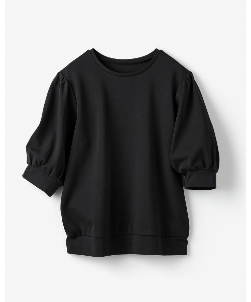 DoCLASSE( ドゥクラッセ)の「コットンポンチ・パフ袖プルオーバー(Tシャツ/カットソー・レディース・ホワイト/ブルー/ネイビー/ブラック・3L/S/LL/M/L)」の9枚目の写真