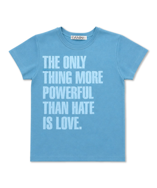 DAMISH（ダミシュ）の「シルケットコットンレタリングスリムTシャツ_ブルー（Tシャツ/カットソー・レディース・ブルー・OS）」の7枚目の写真