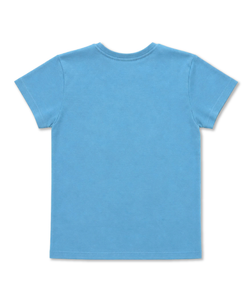 DAMISH（ダミシュ）の「シルケットコットンレタリングスリムTシャツ_ブルー（Tシャツ/カットソー・レディース・ブルー・OS）」の6枚目の写真