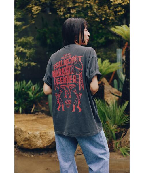 MANASTASH(マナスタッシュ)の「MANASTASH/マナスタッシュ/SALMON MARKET CENTER TEE(Tシャツ/カットソー・メンズ・ブラック/ホワイト・X-LARGE/LARGE/MEDIUM/XX-LARGE)」の5枚目の写真