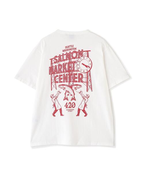 MANASTASH(マナスタッシュ)の「MANASTASH/マナスタッシュ/SALMON MARKET CENTER TEE(Tシャツ/カットソー・メンズ・ブラック/ホワイト・X-LARGE/LARGE/MEDIUM/XX-LARGE)」の8枚目の写真