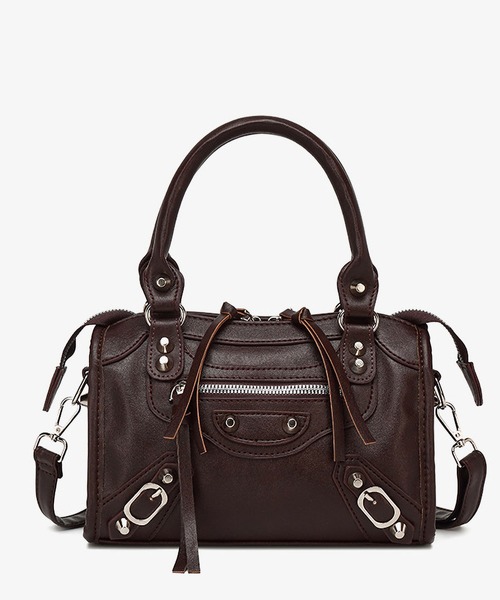 LA VORAGINE(ラ ヴォラジネ)の「レトロバイカーハンドバッグ 2 カラー 2WAY スタッズ(ハンドバッグ・レディース・Black/C・FREE)」の13枚目の写真