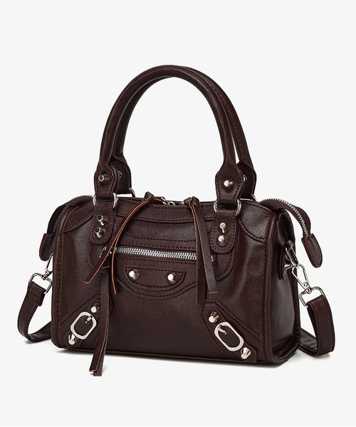 LA VORAGINE(ラ ヴォラジネ)の「レトロバイカーハンドバッグ 2 カラー 2WAY スタッズ(ハンドバッグ・レディース・Black/C・FREE)」の14枚目の写真