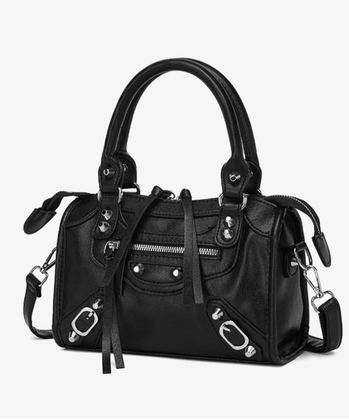 LA VORAGINE(ラ ヴォラジネ)の「レトロバイカーハンドバッグ 2 カラー 2WAY スタッズ(ハンドバッグ・レディース・Black/C・FREE)」の18枚目の写真
