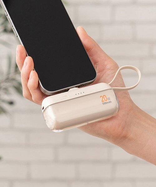 BIRTHDAY BAR(バースデイバー)の「USB急速充電モバイルバッテリーUSB PD(パワーデリバリー)対応 20W(スマホグッズ・レディース・ベージュ・0)」の2枚目の写真