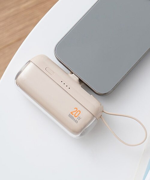 BIRTHDAY BAR(バースデイバー)の「USB急速充電モバイルバッテリーUSB PD(パワーデリバリー)対応 20W(スマホグッズ・レディース・ベージュ・0)」の3枚目の写真