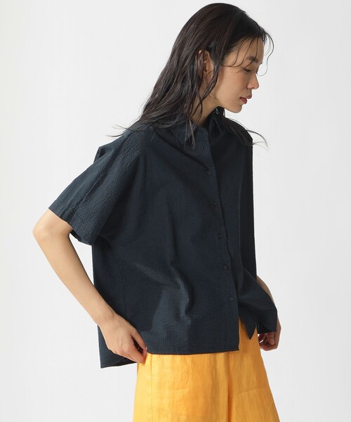 ECOALF(エコアルフ)の「MELANIA サッカー シャツ / MELANIA SEERSUCKER SHIRT WOMAN(シャツ/ブラウス・レディース・ホワイト/ダークネイビー・FREE)」の3枚目の写真