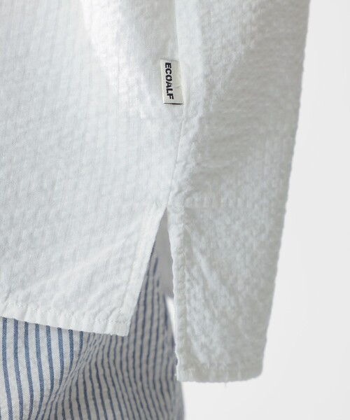 ECOALF(エコアルフ)の「MELANIA サッカー シャツ / MELANIA SEERSUCKER SHIRT WOMAN(シャツ/ブラウス・レディース・ホワイト/ダークネイビー・FREE)」の11枚目の写真