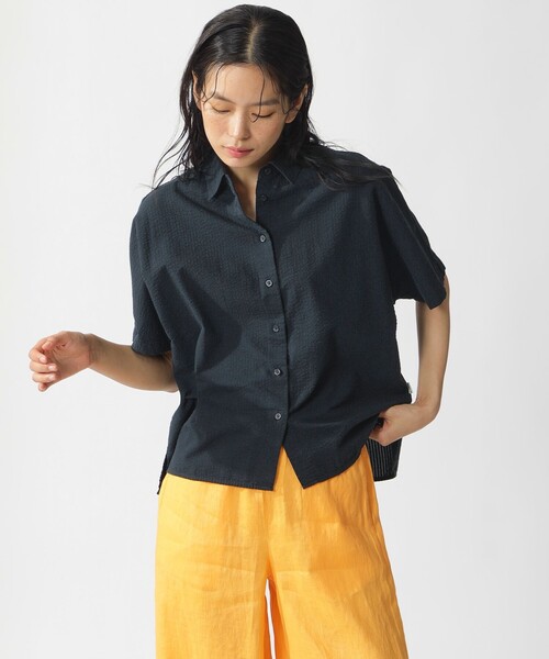 ECOALF(エコアルフ)の「MELANIA サッカー シャツ / MELANIA SEERSUCKER SHIRT WOMAN(シャツ/ブラウス・レディース・ホワイト/ダークネイビー・FREE)」の15枚目の写真