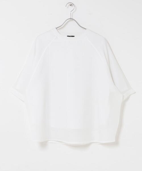 ITEMS URBANRESEARCH(アイテムズ アーバンリサーチ)の「オーガンジーレイヤードTシャツ(Tシャツ/カットソー・レディース・ベージュ/グレー/ホワイト・FREE)」の9枚目の写真