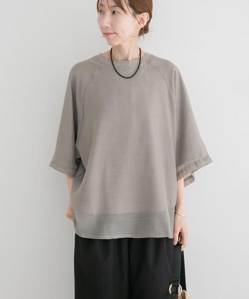 ITEMS URBANRESEARCH(アイテムズ アーバンリサーチ)の「オーガンジーレイヤードTシャツ(Tシャツ/カットソー・レディース・ベージュ/グレー/ホワイト・FREE)」の19枚目の写真