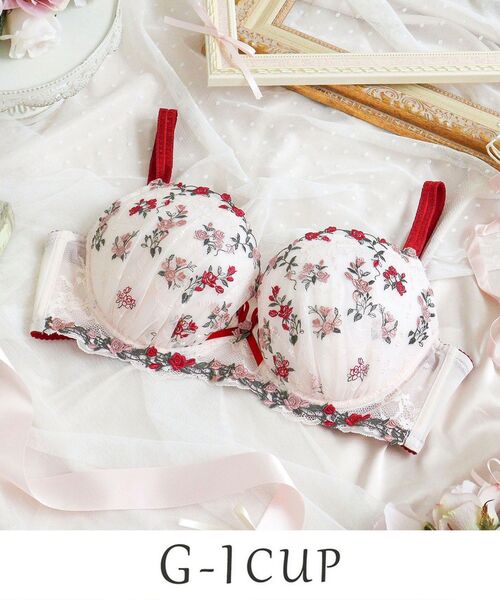 Risa Magli（リサマリ）の「エステル ブラジャー （G－I） ＜Glamor Bra／バストアップタイプ＞（ブラジャー・レディース・レッド系1/ブルー/アイボリー・G75/G70/H75/H70/H65/G80/I75/I70/I65/G65）」の3枚目の写真