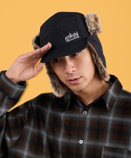 Manhattan Portage(マンハッタンポーテージ)の「Manhattan Portage / マンハッタンポーテージ TRAPPER CAP ジェット トラッパーキャップ ブランドロゴ アウトドア デイリー メンズ 2026年秋冬 秋物(キャップ・メンズ・ブラック/キャメル・FREE)」の2枚目の写真